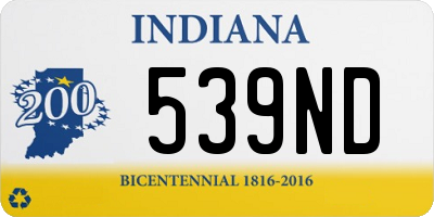 IN license plate 539ND