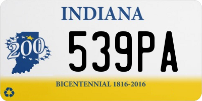 IN license plate 539PA