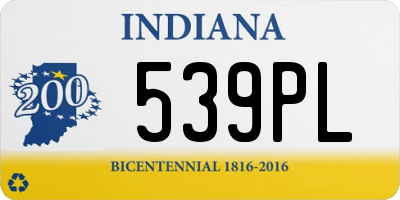 IN license plate 539PL