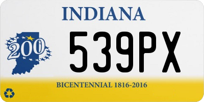 IN license plate 539PX