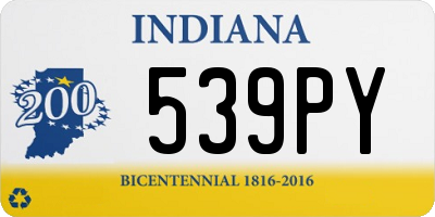 IN license plate 539PY