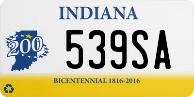 IN license plate 539SA