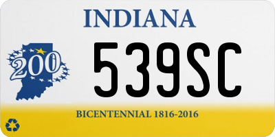 IN license plate 539SC