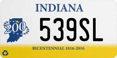 IN license plate 539SL