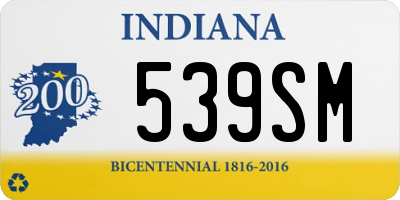 IN license plate 539SM