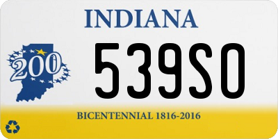 IN license plate 539SO