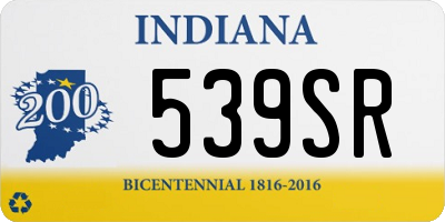 IN license plate 539SR