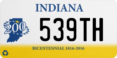 IN license plate 539TH