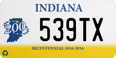 IN license plate 539TX