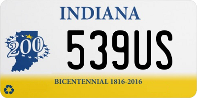 IN license plate 539US