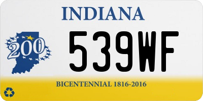 IN license plate 539WF