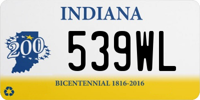 IN license plate 539WL