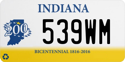 IN license plate 539WM
