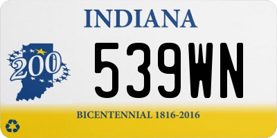 IN license plate 539WN