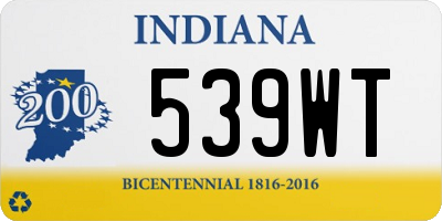 IN license plate 539WT