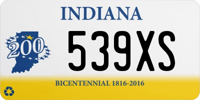 IN license plate 539XS