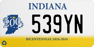 IN license plate 539YN