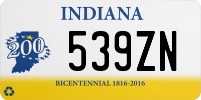 IN license plate 539ZN