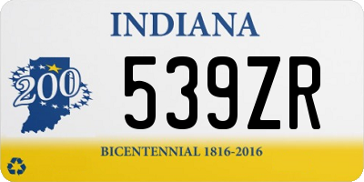 IN license plate 539ZR