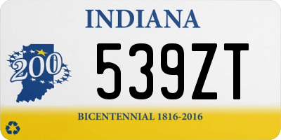 IN license plate 539ZT