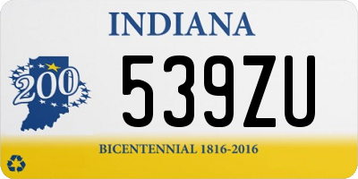 IN license plate 539ZU