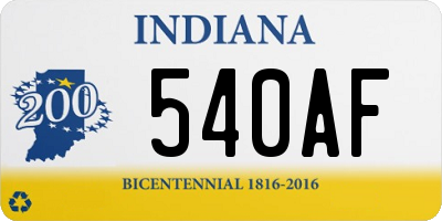 IN license plate 540AF