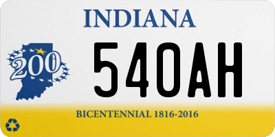 IN license plate 540AH