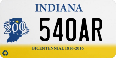 IN license plate 540AR