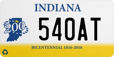 IN license plate 540AT