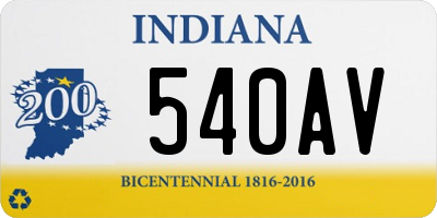 IN license plate 540AV