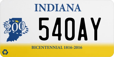 IN license plate 540AY