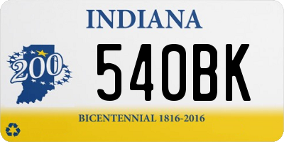 IN license plate 540BK