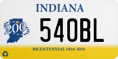 IN license plate 540BL