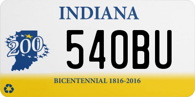 IN license plate 540BU
