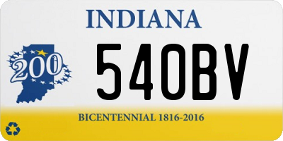 IN license plate 540BV