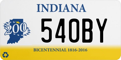IN license plate 540BY