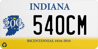 IN license plate 540CM