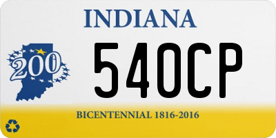 IN license plate 540CP