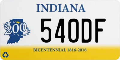 IN license plate 540DF