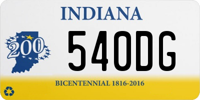 IN license plate 540DG
