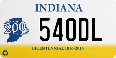 IN license plate 540DL