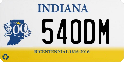 IN license plate 540DM