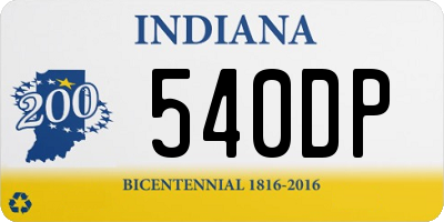 IN license plate 540DP