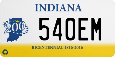 IN license plate 540EM