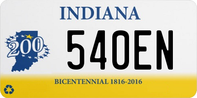 IN license plate 540EN