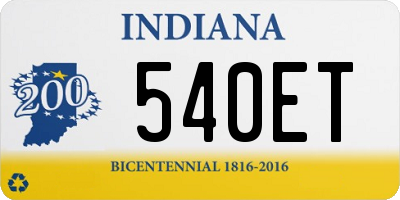 IN license plate 540ET