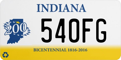 IN license plate 540FG