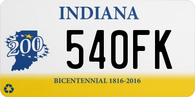 IN license plate 540FK