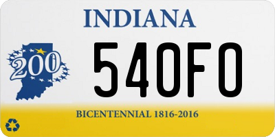 IN license plate 540FO