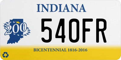 IN license plate 540FR